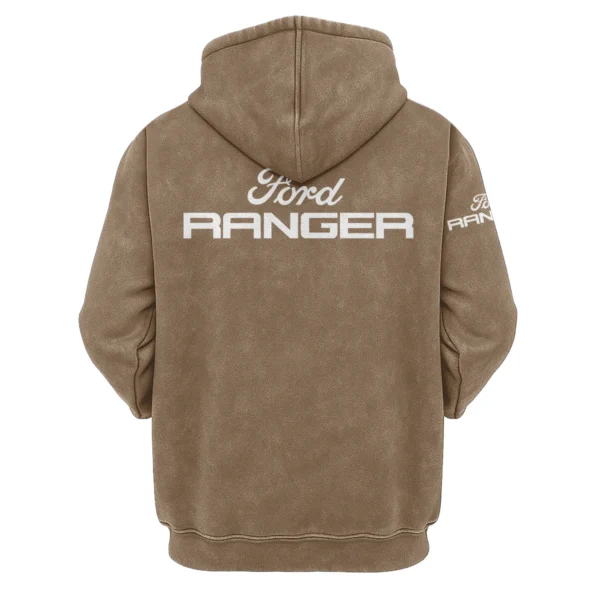Ford Ranger Exclusive Logo Hoodie Vintage QTUT200625A1FR - Khaki - Image 2