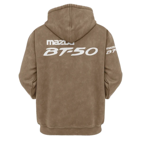 Mazda BT-50 Exclusive Logo Hoodie Vintage QTUT200625A1MBT - Khaki - Image 2