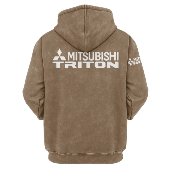 Mitsubishi Triton Exclusive Logo Hoodie Vintage QTUT200625A1MT - Khaki - Image 2