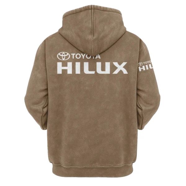 Toyota Hilux Exclusive Logo Hoodie Vintage QTUT200625A1TH - Khaki - Image 2