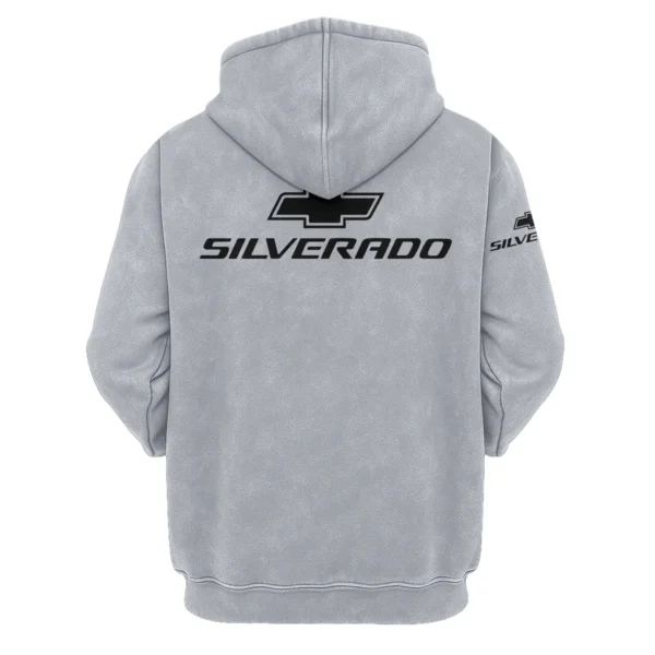 Chevrolet Silverado Exclusive Logo Hoodie Vintage QTUT200625A1CS - Light Gray - Image 2