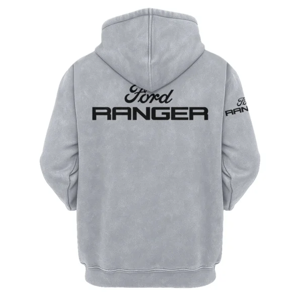 Ford Ranger Exclusive Logo Hoodie Vintage QTUT200625A1FR - Light Gray - Image 2