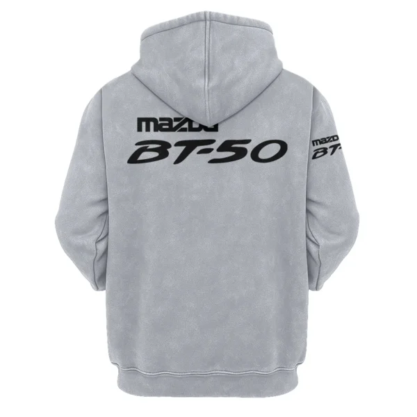 Mazda BT-50 Exclusive Logo Hoodie Vintage QTUT200625A1MBT - Light Gray - Image 2