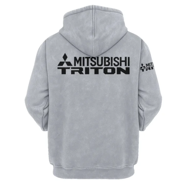 Mitsubishi Triton Exclusive Logo Hoodie Vintage QTUT200625A1MT - Light Gray - Image 2