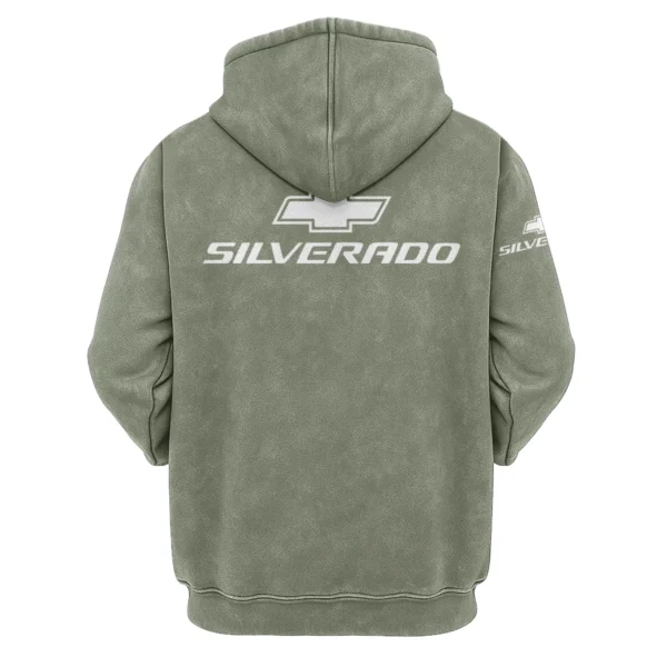 Chevrolet Silverado Exclusive Logo Hoodie Vintage QTUT200625A1CS - Military Green - Image 2