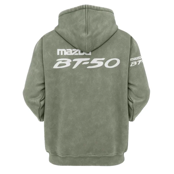 Mazda BT-50 Exclusive Logo Hoodie Vintage QTUT200625A1MBT - Military Green - Image 2