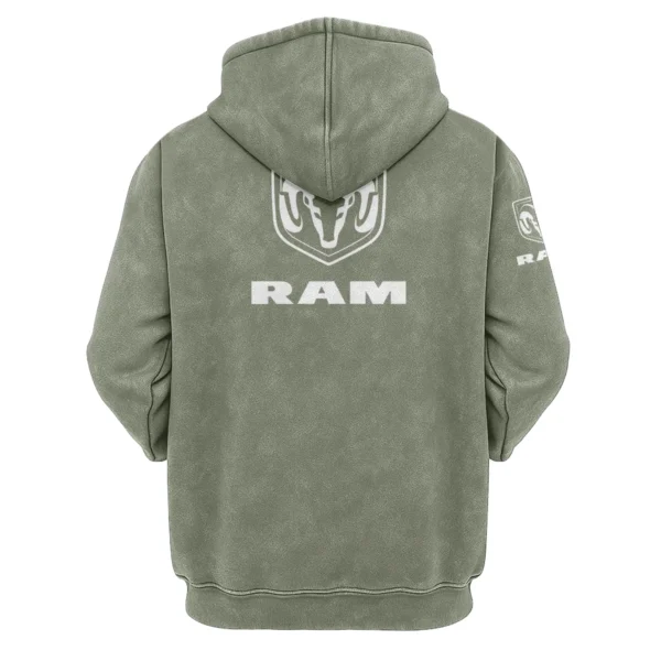 RAM Trucks Exclusive Logo Hoodie Vintage QTUT200625A1RAM - Military Green - Image 2