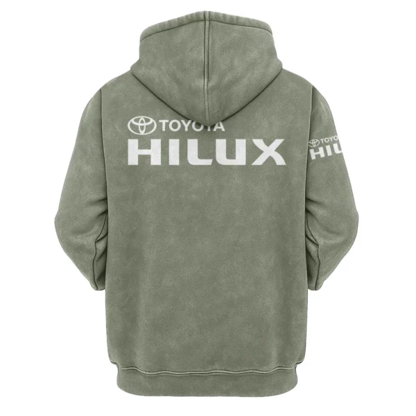 Toyota Hilux Exclusive Logo Hoodie Vintage QTUT200625A1TH - Military Green - Image 2