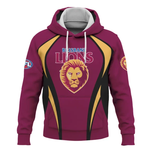 Brisbane Lions AFL Exclusive Logo Hoodie QTVA250625AFL03BL-HD - Image 2