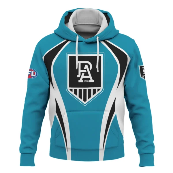 Port Adelaide Power AFL Exclusive Logo Hoodie QTVA250625AFL03PORT-HD - Image 2