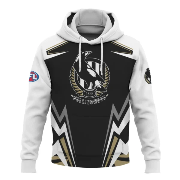 Collingwood Magpies AFL Exclusive Logo Hoodie QTVA270625AFL04COLL-HD - Image 2