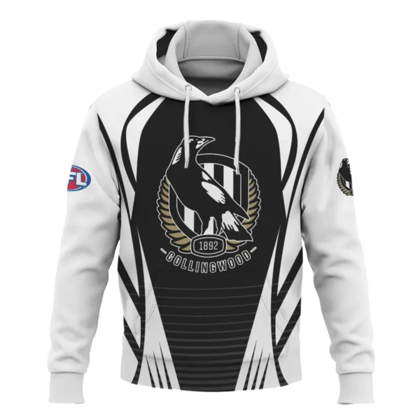 Collingwood Magpies AFL Exclusive Logo Hoodie QTVA280625AFL05COLL-HD - Image 2