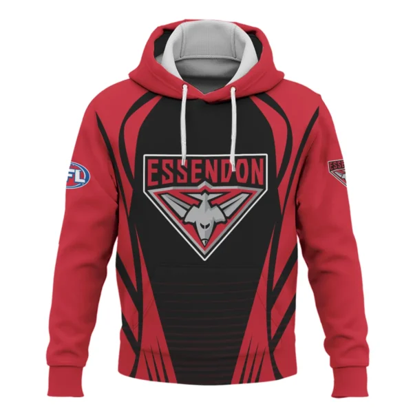 Essendon Bombers AFL Exclusive Logo Hoodie QTVA280625AFL05ESS-HD - Image 2