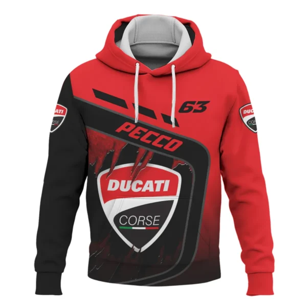 Francesco Bagnaia Ducati Lenovo Team Exclusive Logo Hoodie QTVAGP060625A7DUC-HD - Image 2