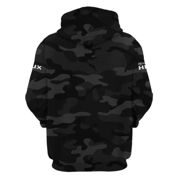 Toyota Hilux Exclusive Logo Zipper Hoodie Ute QTUT110625A1TH-ZHD - Black - Image 2