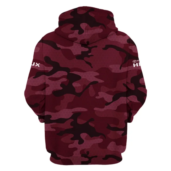 Toyota Hilux Exclusive Logo Zipper Hoodie Ute QTUT110625A1TH-ZHD - Maroon - Image 2