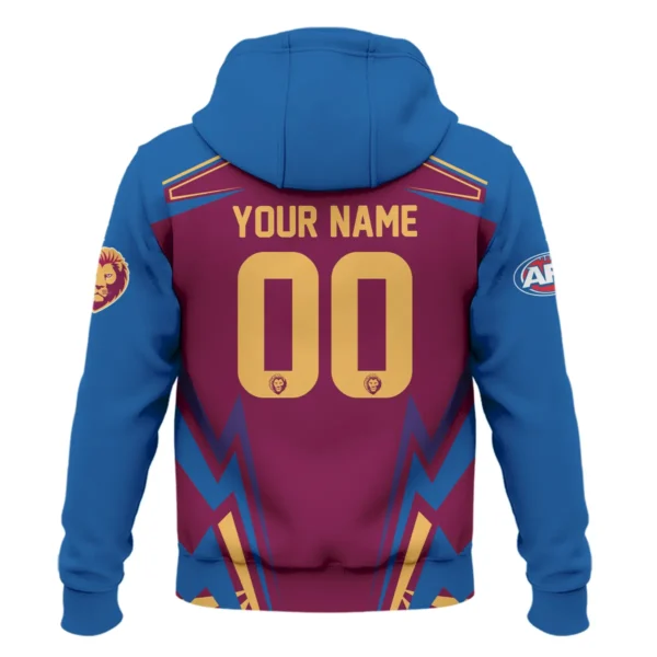 Brisbane Lions AFL Exclusive Logo Zipper Hoodie QTVA270625AFL04BL-ZHD - Image 3