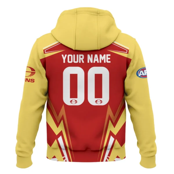 Gold Coast SUNS AFL Exclusive Logo Zipper Hoodie QTVA270625AFL04GCFC-ZHD - Image 3
