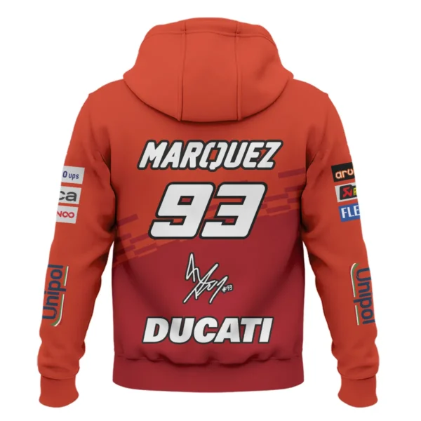 Marc Márquez Ducati Lenovo Team  Exclusive Logo Zipper Hoodie QTVAGP060625A4DUC-ZHD - Image 3
