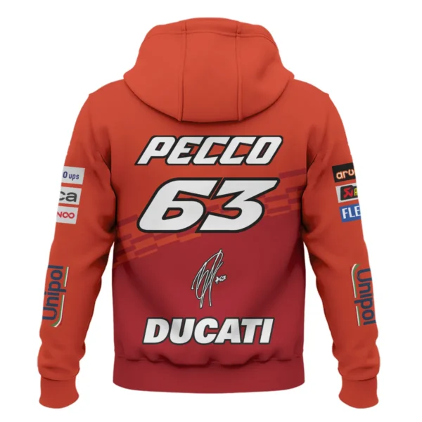 Francesco Bagnaia Ducati Lenovo Team Exclusive Logo Hoodie QTVAGP060625A5DUC-HD - Image 3