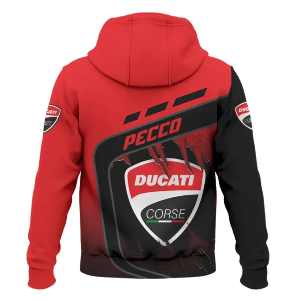 Francesco Bagnaia Ducati Lenovo Team  Exclusive Logo Zipper Hoodie QTVAGP060625A7DUC-ZHD - Image 3