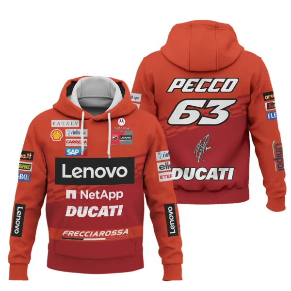 Francesco Bagnaia Ducati Lenovo Team Exclusive Logo Hoodie QTVAGP060625A5DUC-HD