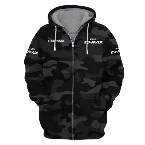 Isuzu D-MAX Exclusive Logo Zipper Hoodie Ute QTUT110625A1ID-ZHD - Black