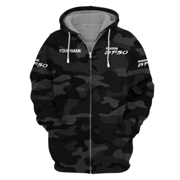 Mazda BT-50 Exclusive Logo Zipper Hoodie Ute QTUT110625A1MBT-ZHD - Black