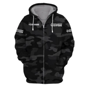 Mitsubishi Triton Exclusive Logo Zipper Hoodie Ute QTUT110625A1MT-ZHD - Black