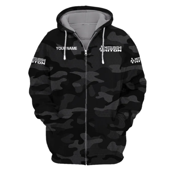 Mitsubishi Triton Exclusive Logo Zipper Hoodie Ute QTUT110625A1MT-ZHD - Black