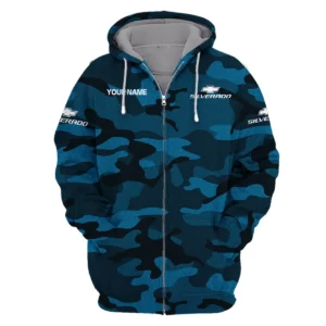Chevrolet Silverado Exclusive Logo Zipper Hoodie Ute QTUT110625A1CS-ZHD - Navy Blue