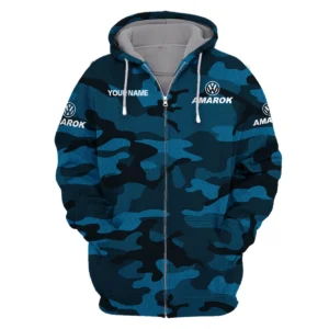 Volkswagen Amarok Exclusive Logo Zipper Hoodie Ute QTUT110625A1VA-ZHD - Navy Blue