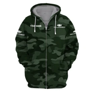 Chevrolet Silverado Exclusive Logo Zipper Hoodie Ute QTUT110625A1CS-ZHD - Green