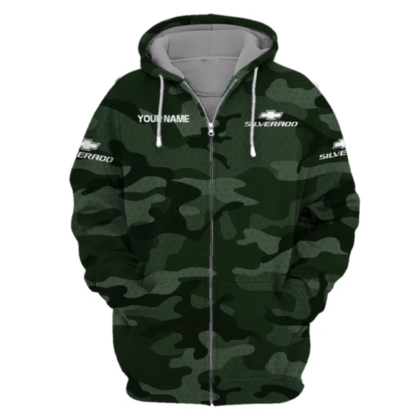 Chevrolet Silverado Exclusive Logo Zipper Hoodie Ute QTUT110625A1CS-ZHD - Green