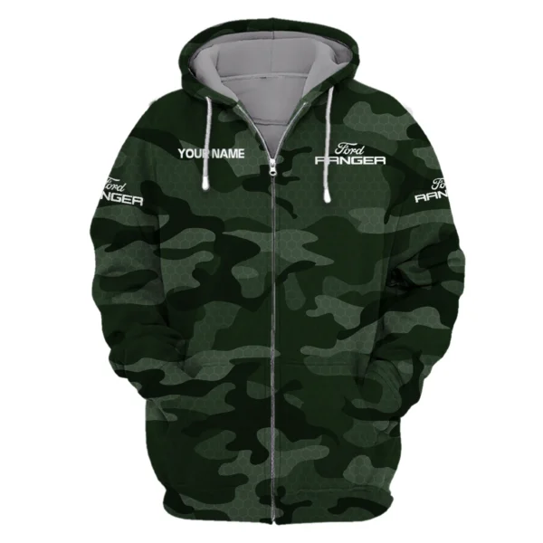 Ford Ranger Exclusive Logo Zipper Hoodie Ute QTUT110625A1FR-ZHD - Green