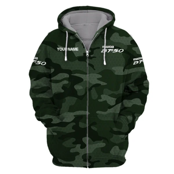 Mazda BT-50 Exclusive Logo Zipper Hoodie Ute QTUT110625A1MBT-ZHD - Green