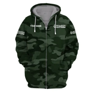 Mitsubishi Triton Exclusive Logo Zipper Hoodie Ute QTUT110625A1MT-ZHD - Green