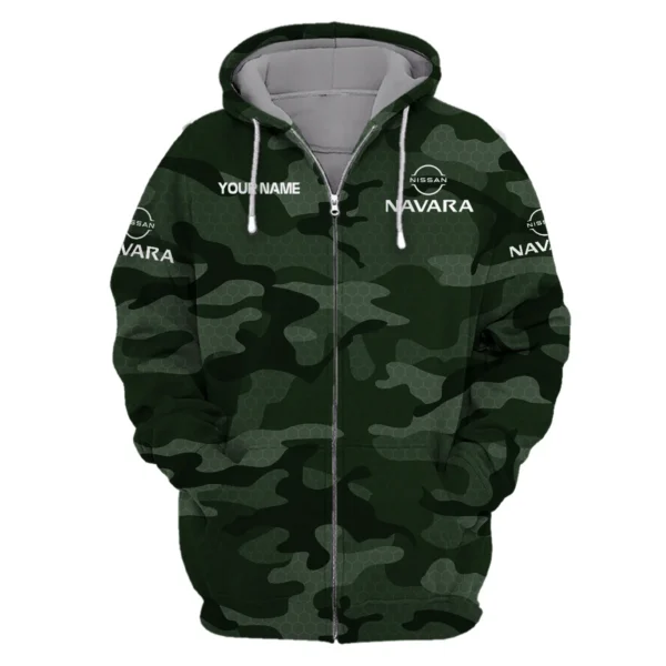 Nissan Navara Exclusive Logo Zipper Hoodie Ute QTUT110625A1NNA-ZHD - Green