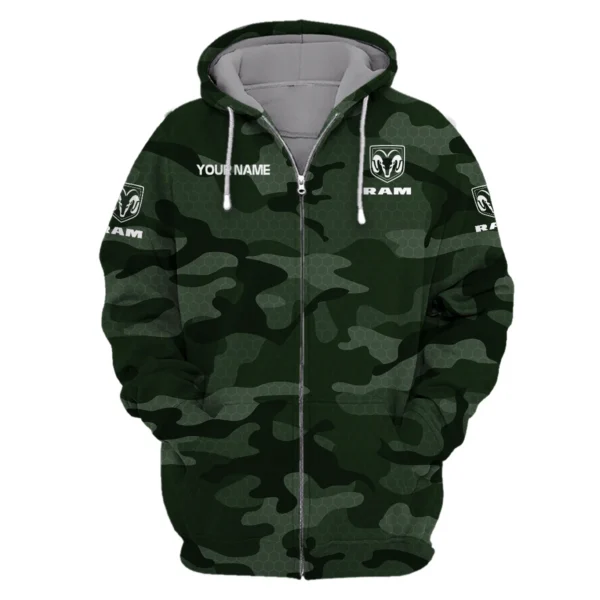 RAM Trucks Exclusive Logo Zipper Hoodie Ute QTUT110625A1RAM-ZHD - Green