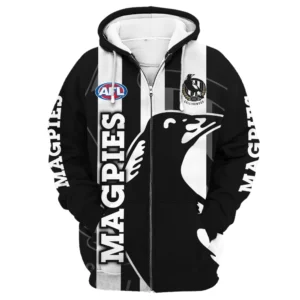 Collingwood Magpies Australian Football League Exclusive Logo Zipper Hoodie HOAFL130525A02COLLZHD