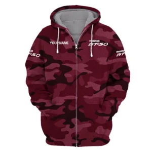 Mazda BT-50 Exclusive Logo Zipper Hoodie Ute QTUT110625A1MBT-ZHD - Maroon