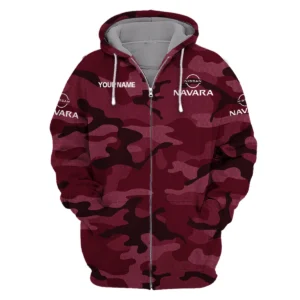 Nissan Navara Exclusive Logo Zipper Hoodie Ute QTUT110625A1NNA-ZHD - Maroon