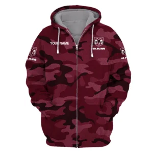 RAM Trucks Exclusive Logo Zipper Hoodie Ute QTUT110625A1RAM-ZHD - Maroon