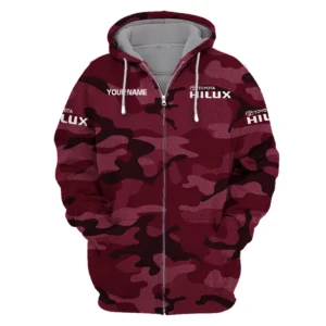 Toyota Hilux Exclusive Logo Zipper Hoodie Ute QTUT110625A1TH-ZHD - Maroon