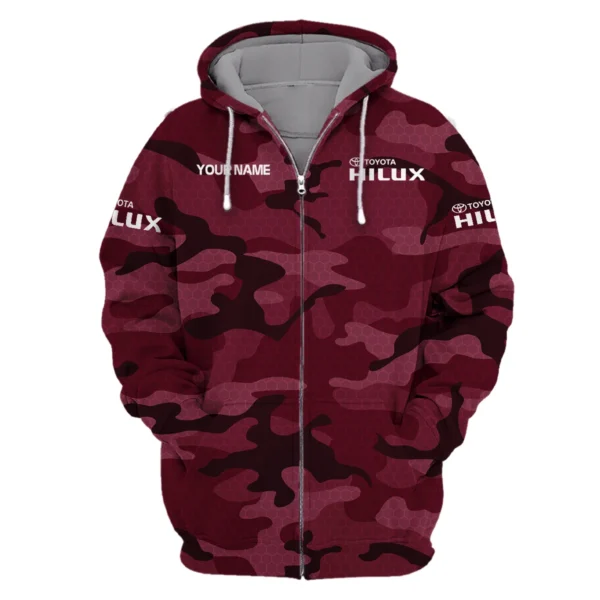 Toyota Hilux Exclusive Logo Zipper Hoodie Ute QTUT110625A1TH-ZHD - Maroon
