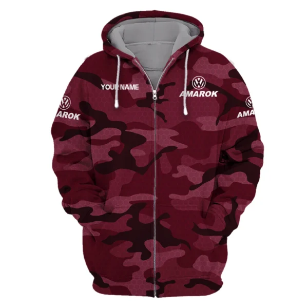 Volkswagen Amarok Exclusive Logo Zipper Hoodie Ute QTUT110625A1VA-ZHD - Maroon