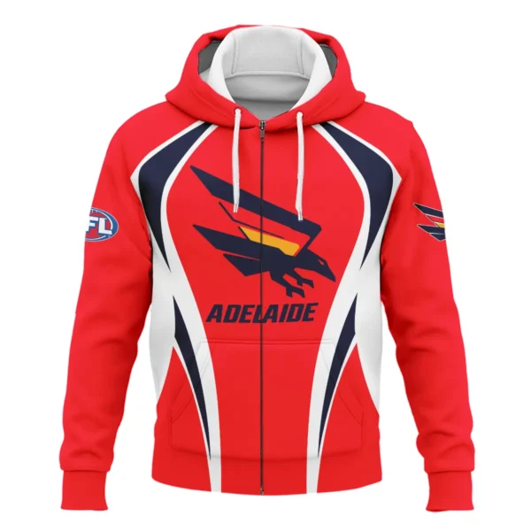 Adelaide Crows AFL Exclusive Logo Zipper Hoodie QTVA250625AFL03ADEL-ZHD - Image 2