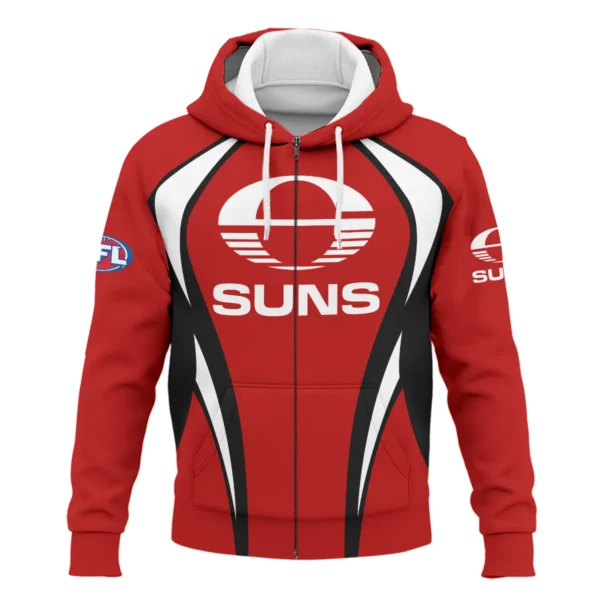 Gold Coast SUNS AFL Exclusive Logo Zipper Hoodie QTVA250625AFL03GCFC-ZHD - Image 2