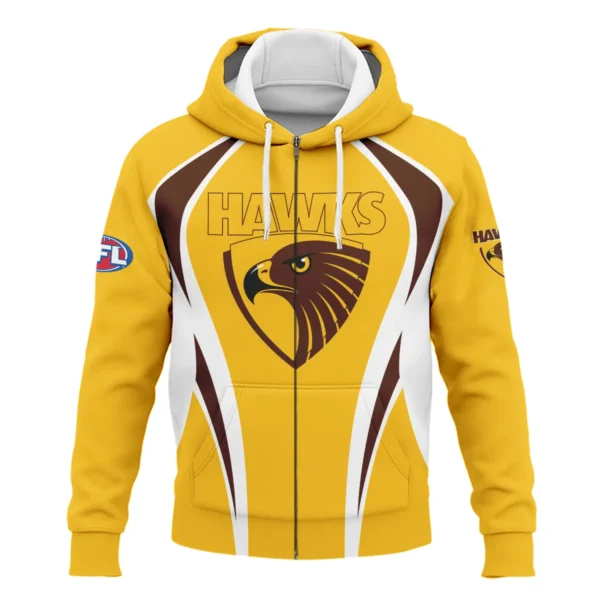 Hawthorn Hawks AFL Exclusive Logo Zipper Hoodie QTVA250625AFL03HAW-ZHD - Image 2