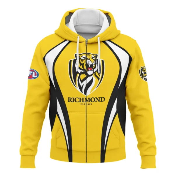 Richmond Tigers AFL Exclusive Logo Zipper Hoodie QTVA250625AFL03RICH-ZHD - Image 2